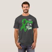 Kidney Disease Awareness Her Fight Green Ribbon Tシャツ (正面フル)