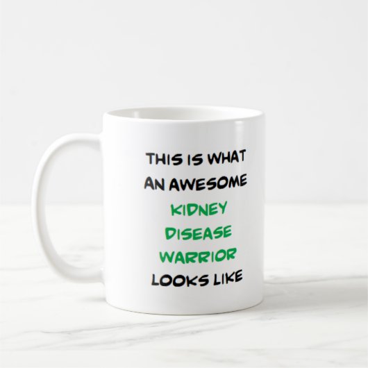 kidney disease warrior, awesome コーヒーマグカップ (左)