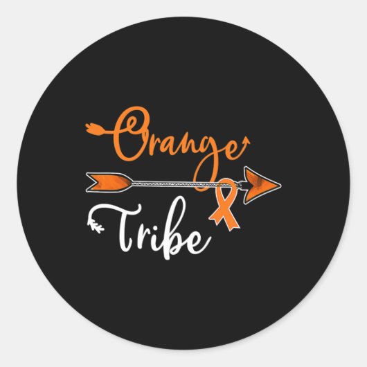 Kidney Leukemia Cancer Awareness Orange Ribbon Tri ラウンドシール (正面)