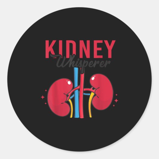 Kidney Whisperer Funny Dialysis Technician Nephrol ラウンドシール (正面)