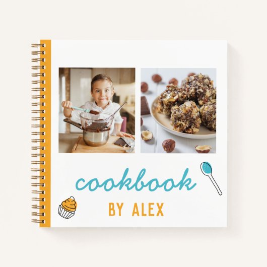 Kidsパーソナライズされた Cookbook (写真の追加) ノートブック (正面)