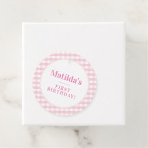 KIDSパーティーヴィンテージギンガムパターンガールピンク