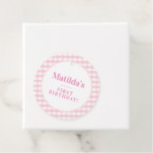 KIDSパーティーヴィンテージギンガムパターンガールピンク フェイバータグ (インサイチュ)