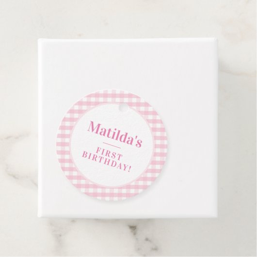 KIDSパーティーヴィンテージギンガムパターンガールピンク フェイバータグ (インサイチュ)