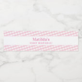 KIDSパーティーヴィンテージギンガムパタ淡い色のーン女の子 ペットボトルラベル (シングルラベル)