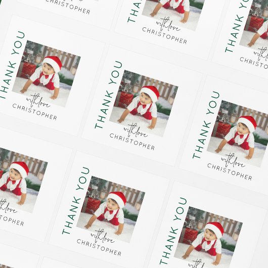 Kids写真ありがとう スクエアシール