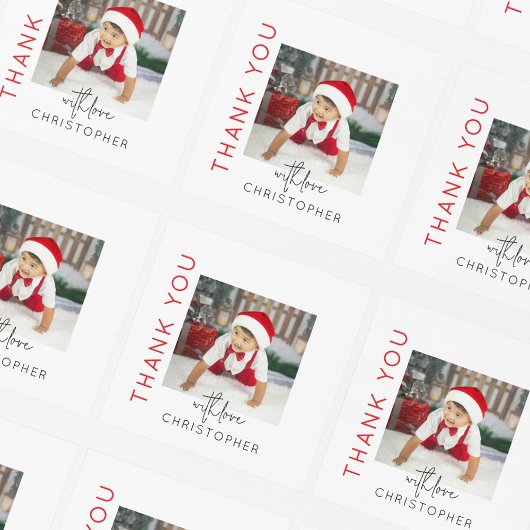 Kids写真ありがとう スクエアシール