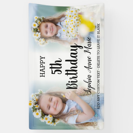 Kids写真パーソナライズされたコラージュAny Age誕生日 横断幕 (縦)