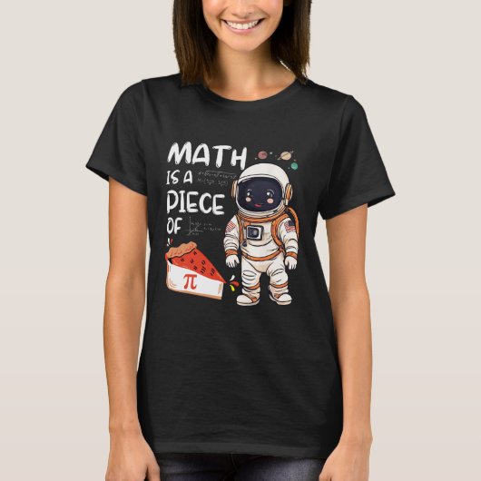 Kids宇宙飛行士おたくPi数学は一部である Tシャツ (正面)