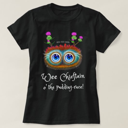 Kids おもしろい Scotish Haggis、Robert Burns Night Chi Tシャツ (デザイン正面)