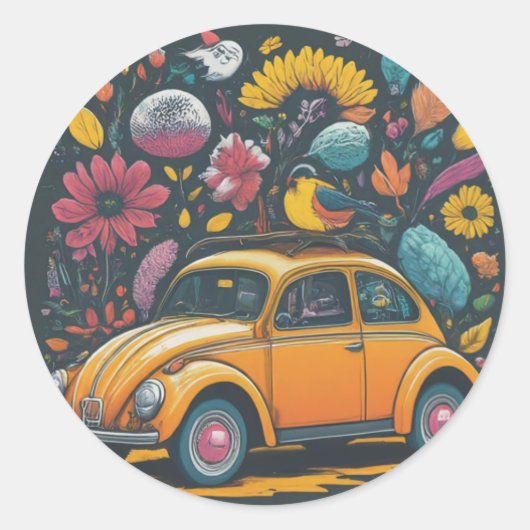 Kids パーソナライズされた Mermaid Friendsステッカーセット ラウンドシール (正面)