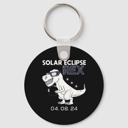 Kids 太陽の Eclipse Tレックス04.08.2024 DinoおもしろいToddl キーホルダー (正面)