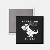 Kids 太陽の Eclipse Tレックス04.08.2024 DinoおもしろいToddl マグネット (正面/裏面)