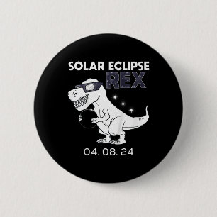 Kids 太陽の Eclipse Tレックス04.08.2024 DinoおもしろいToddl 缶バッジ