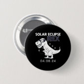 Kids 太陽の Eclipse Tレックス04.08.2024 DinoおもしろいToddl 缶バッジ (正面&裏面)