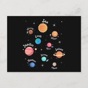 Kids 太陽の System Planets Knowledge宇宙空間情報 ポストカード