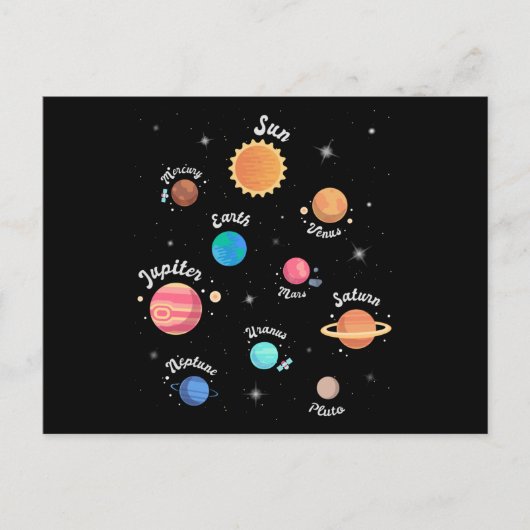 Kids 太陽の System Planets Knowledge宇宙空間情報 ポストカード (正面)