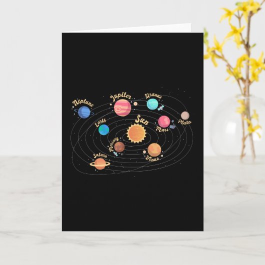 Kids 太陽の System Planets Knowledge Outer Space カード (黄色い花)