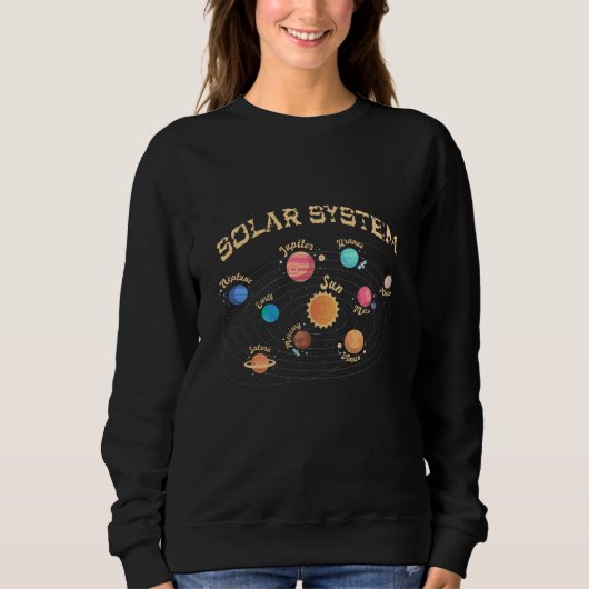 Kids 太陽の System Planets Knowledge Outer Space スウェットシャツ (正面)
