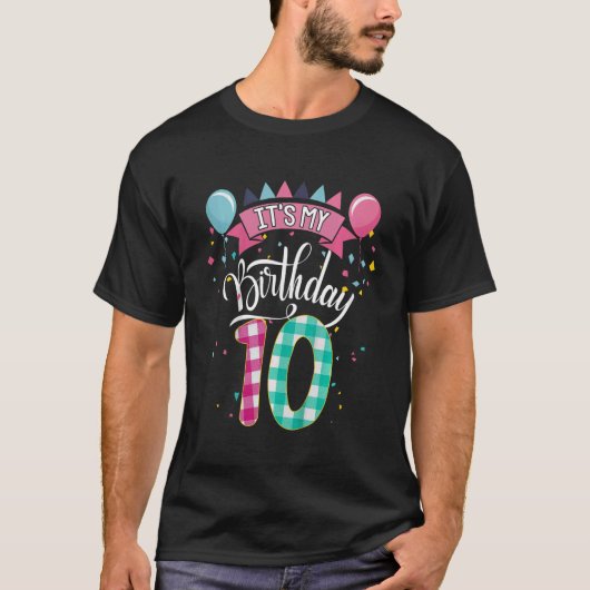 Kids 10歳ガールTにとって私の10誕生日 Tシャツ (正面)