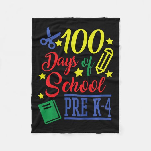 Kids 100日の学校Pre-k 4 フリースブランケット (正面)