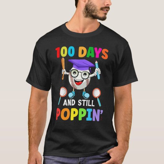 Kids 100 Days and Still Poppin Happy 100 Days Of S Tシャツ (正面)