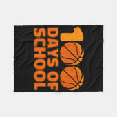 Kids 100 Days Of School Bysketbyll 100th Day Of Sc フリースブランケット (正面(横))