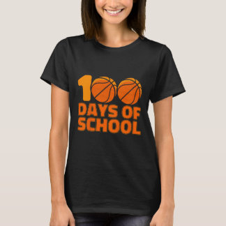 Kids 100 Days Of School Bysketbyll 100th Day Of Sc Tシャツ