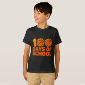 Kids 100 Days Of School Bysketbyll 100th Day Of Sc Tシャツ (正面フル)