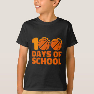 Kids 100 Days Of School Bysketbyll 100th Day Of Sc Tシャツ
