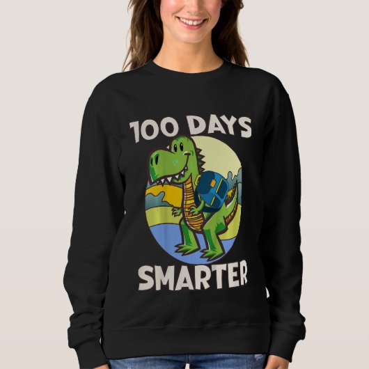 Kids 100 days smarter, Cute dino Happy 100th Day o スウェットシャツ (正面)