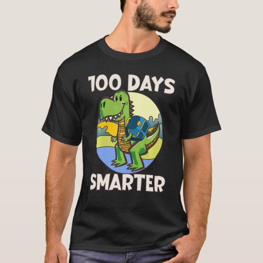 Kids 100 days smarter, Cute dino Happy 100th Day o Tシャツ (正面)