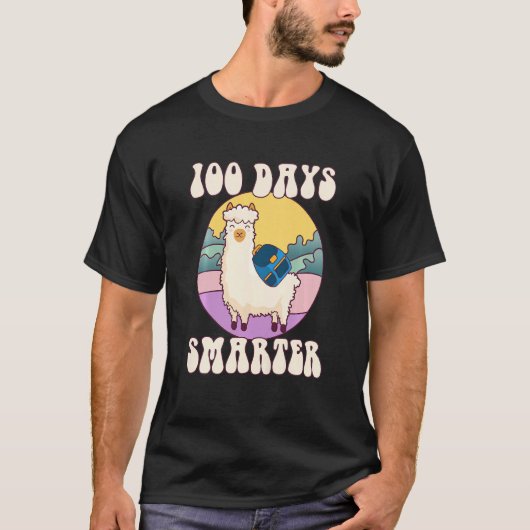 Kids 100 days smarter, Cute llama Happy 100th Day  Tシャツ (正面)