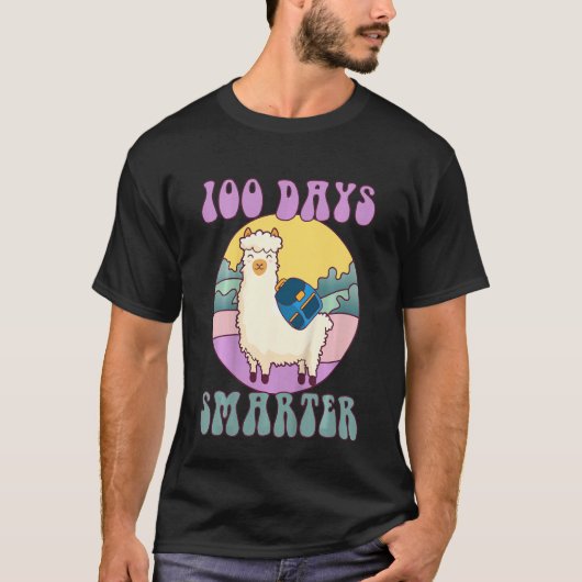 Kids 100 days smarter, Cute llama Happy 100th Day  Tシャツ (正面)