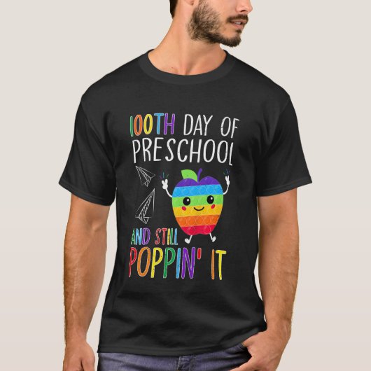 Kids 100th Day Of Preschool And Still Poppin It 10 Tシャツ (正面)