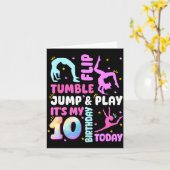 Kids 10 Year Old Bday Gymnast 10th Gymnastics Birt カード (黄色い花)