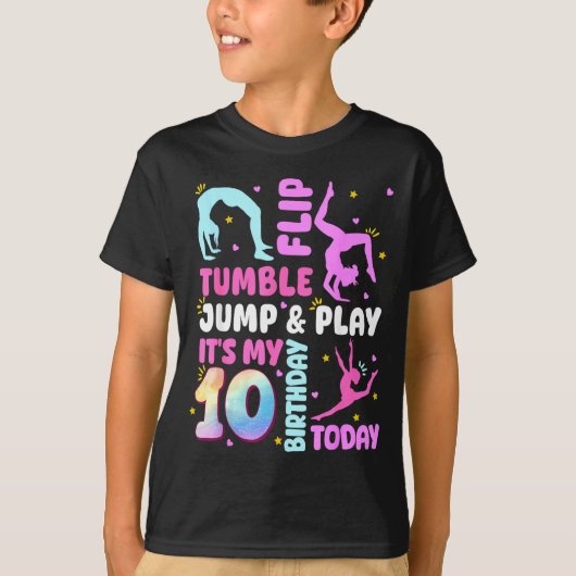 Kids 10 Year Old Bday Gymnast 10th Gymnastics Birt Tシャツ (正面)