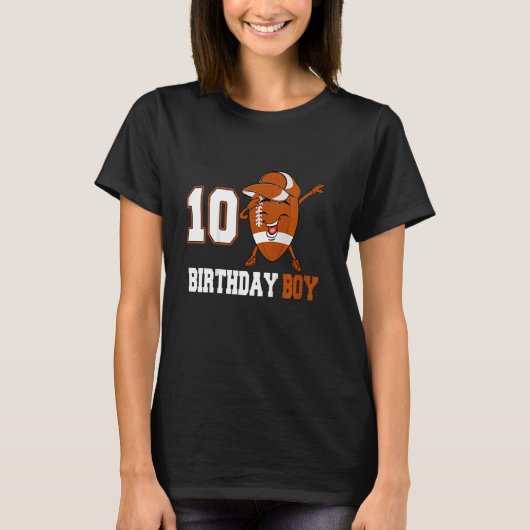 Kids 10 Year Old  Dabbing Football 10th Birthday B Tシャツ (正面)