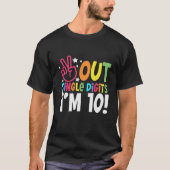 Kids 10th誕生日 – ピースオ独身のウトの数字10番 tシャツ (正面)