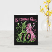 Kids 10th Birthday Witch Pink And Green 10 Year Ol カード (黄色い花)