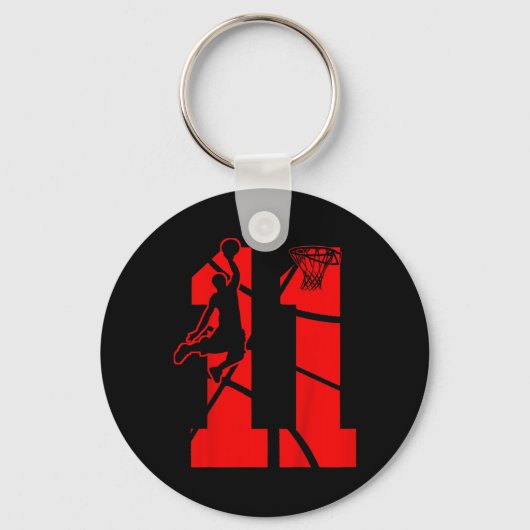Kids 11 Year Old 11th Bysketbyll Birthday Partythe キーホルダー (正面)