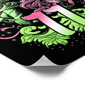 Kids 11th Birthday Witch Pink And Green 11 Year Ol ポスター (角)