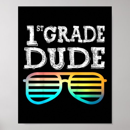 Kids 1st Grade Dude First Grade Byck To School Tea ポスター (正面)