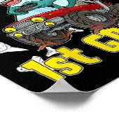 Kids 1st Grade Monster Truck Dinosaur Megalodon Sh ポスター (角)