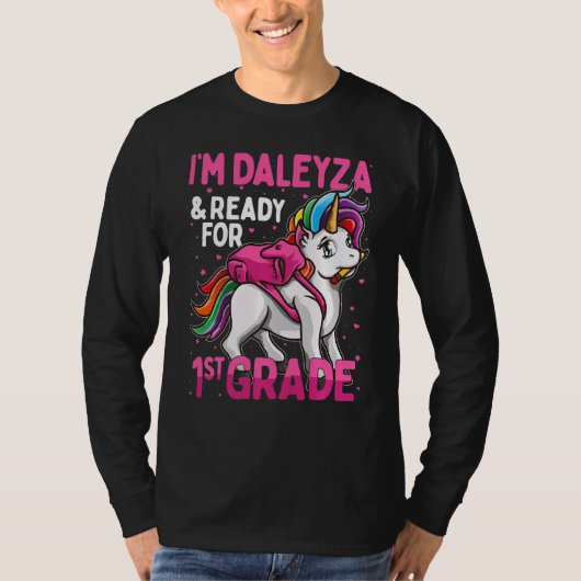 Kids 1St Grader Unicorn私はDaleyzaで準備ができている Tシャツ (正面)