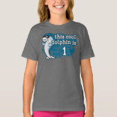 Kid's 1th BirthdayこのクールイルカはOne Tシャツ (正面)
