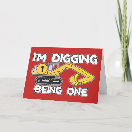 Kid's 1th Birthday I'm Diging Being One カード (正面)