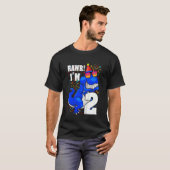 Kids 2歳のRawr私は2番目の誕生日の少年の恐竜 Tシャツ (正面フル)