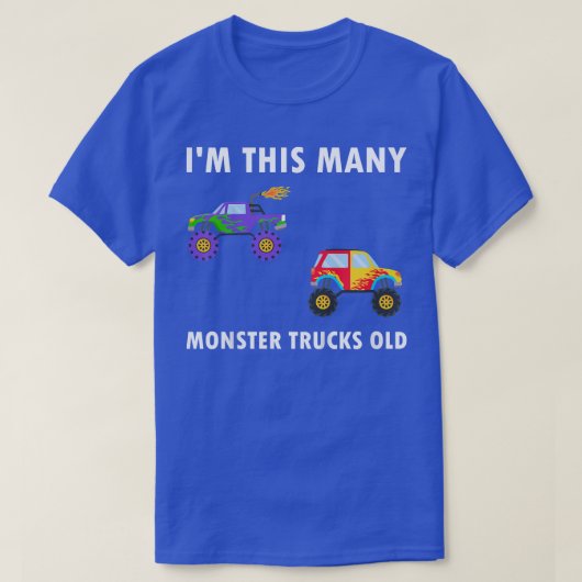 Kids 2 Years Old Boy Monster Trucks 2nd Birthday K Tシャツ (デザイン正面)