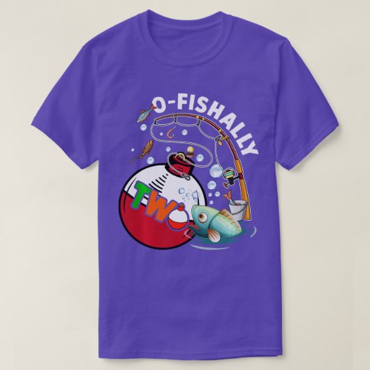 Kids 2nd Bday魚釣りテーマFor Boys And Girls OfI Tシャツ (デザイン正面)
